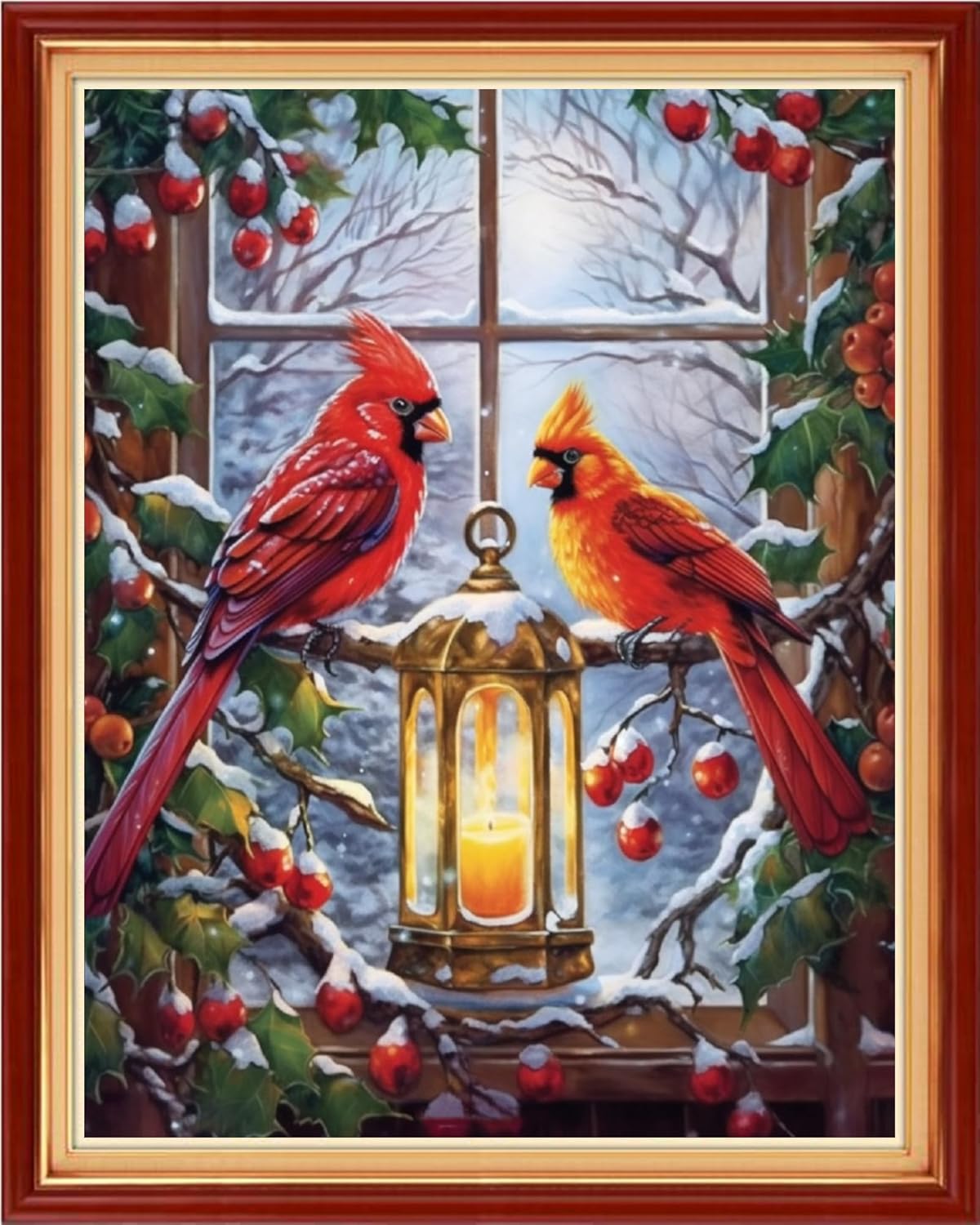 Dimensean Stamped Cross Stitch Kits Full Range of Embroidery Patterns Starter Kits for Beginners Adult or Kids DIY Cross Stitches Needlepoint Kits 11CT-Window sill Parrot 16x20 inch