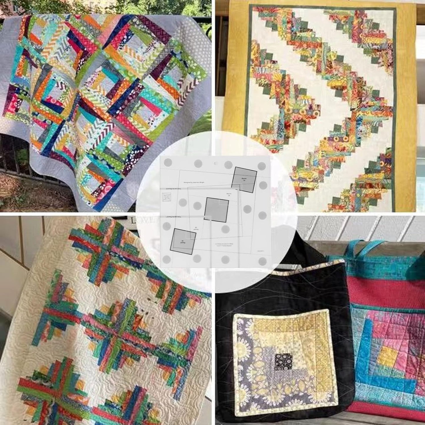 Sewing Rulers, Quilting Rulers Fabric Cutting Ruler Cabin Trim Tool Finished Blocks, Quilting Template Patchwork Sewing DIY Ruler[8 inch]