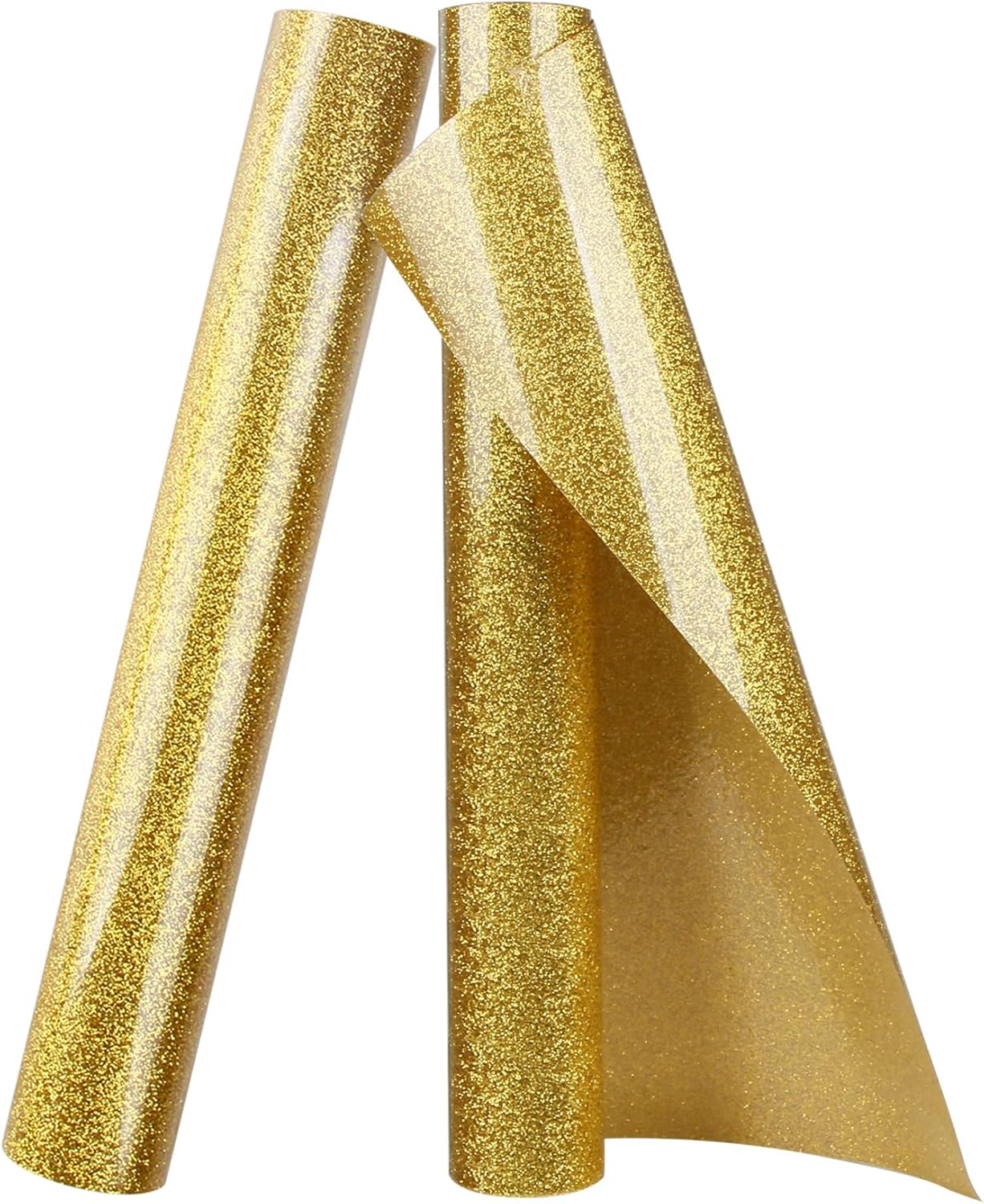 TORC Gold Glitter HTV Heat Transfer Vinyl 2 Rolls Iron on Vinyl for T Shirts Crafts 12 inch x 5 ft