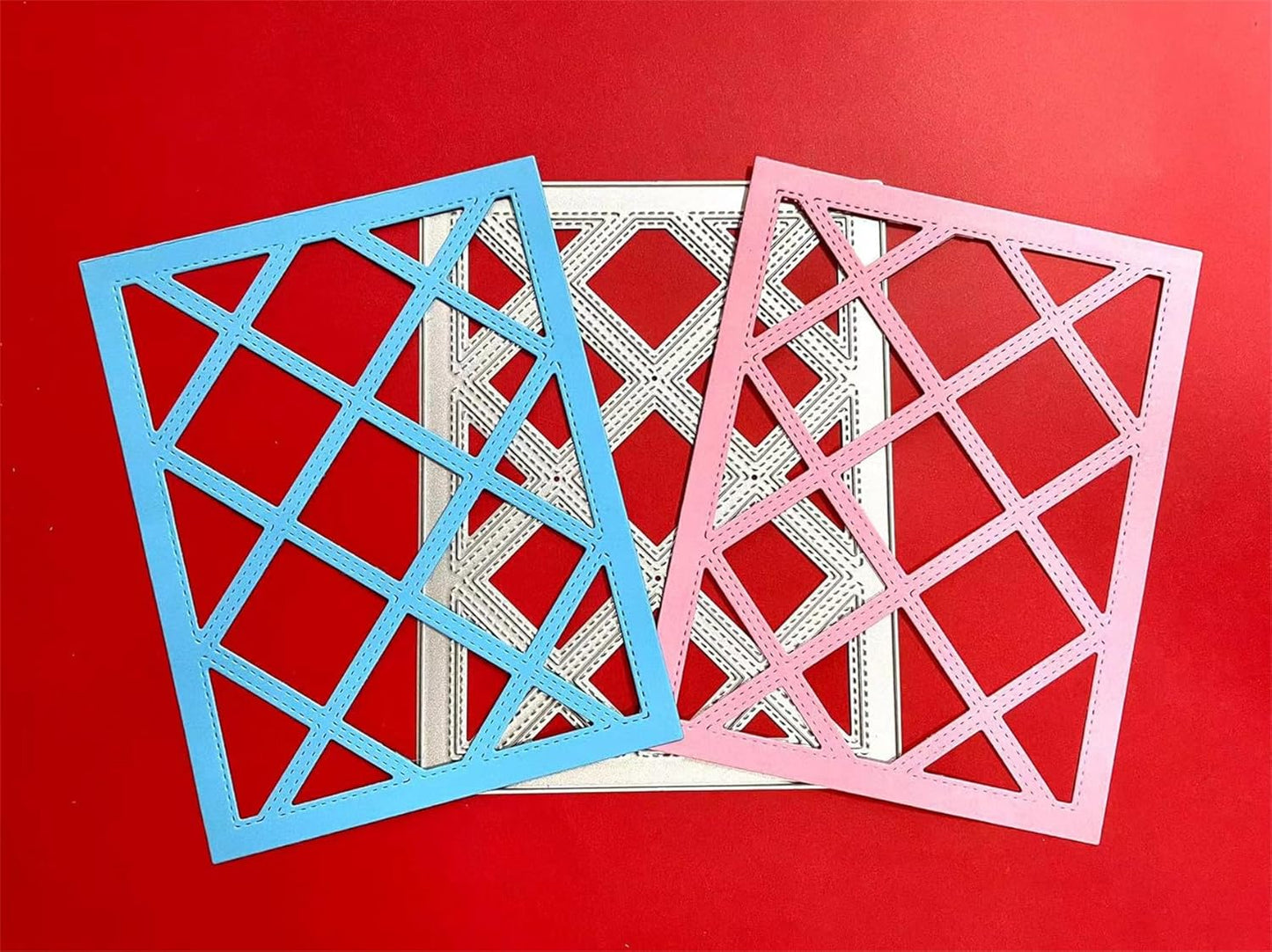 Mvchifay Cutting Dies for Card Making Metal Die-Cuts Scrapbooking Tool Hollow Frame DIY Craft Punch Template Embossing for Paper Album Decor (Diamond Frame-14.3x11.1cm)