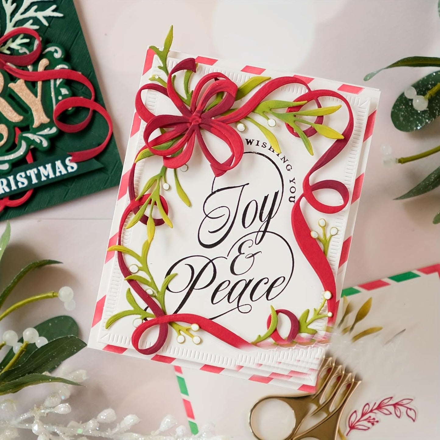 Festivals Metal Cutting Die for Scrapbooking, Christmas Cut Stencils for DIY Scrapbook Photo Album Decorative Paper Card, Card Making Supplies, Embossing (Decorative Knot 5.4 x 4.3 in)