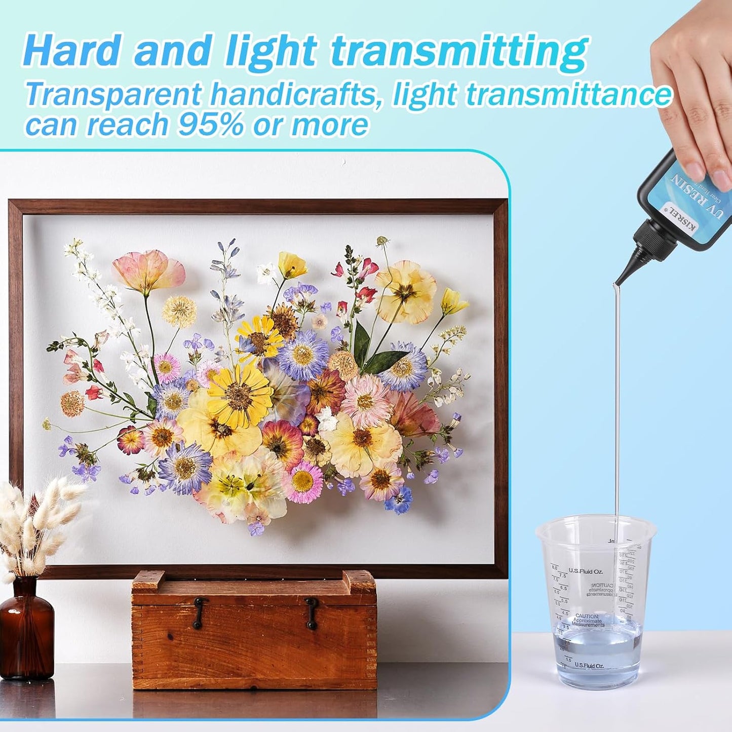 KISREL UV Resin 100g - Upgraded UV Resin Kit, Hard Type Crystal Clear Ultraviolet Curing UV Epoxy Resin for Craft Jewelry Making