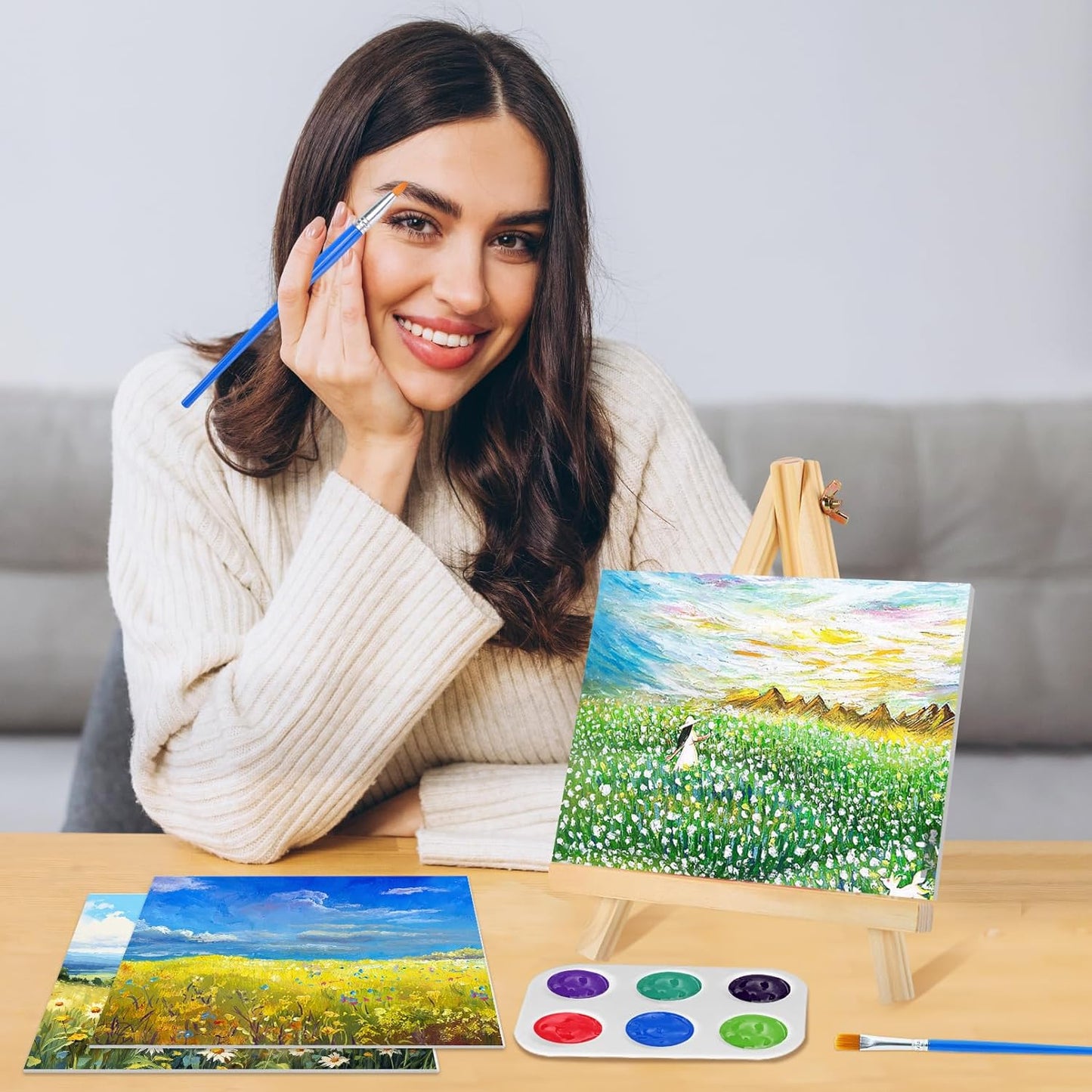 Jeffbaubl 24 Pack Canvas Boards for Painting, 5 x 7 inch Cotton Canvas Panels, Gesso Primed Acid-Free Painting Canvases, Blank Canvases for Acrylic Watercolor Oil Tempera Paints