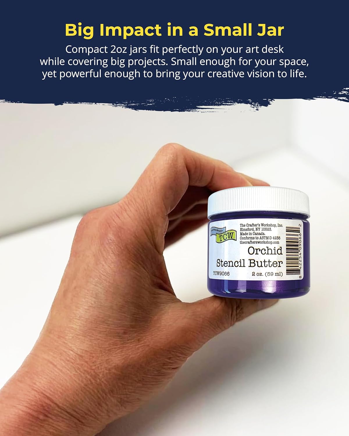 The Crafter's Workshop Stencil Butter Medium, Easy-to-Spread, Adds Shimmer, Shine and Colorful Texture, Cleans Up with Water, 4 pk, 2-oz each, Blueberry Meadow