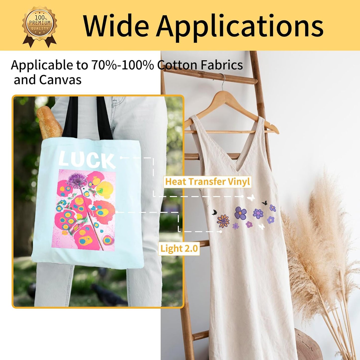 TransOurDream Tru-Iron on Heat Transfer Paper for Light Fabric (20+2 Sheets, 8.5x11") Printable Iron on Transfers Paper for Inkjet Printer & Heat Transfer Vinyl for T Shirts (L2-BW-22)