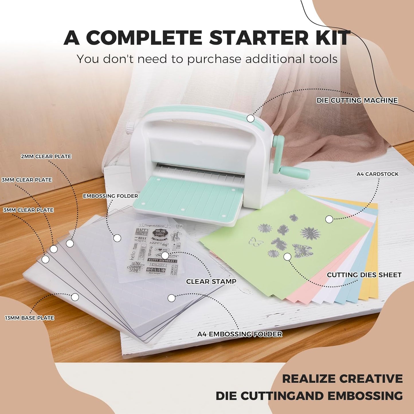 Find Scraplooms Adjustable 9 inch Die Cutting Machine Kit,Embossing Machine for Cardmaking,Scrapbooking (9 inch Adjustable)