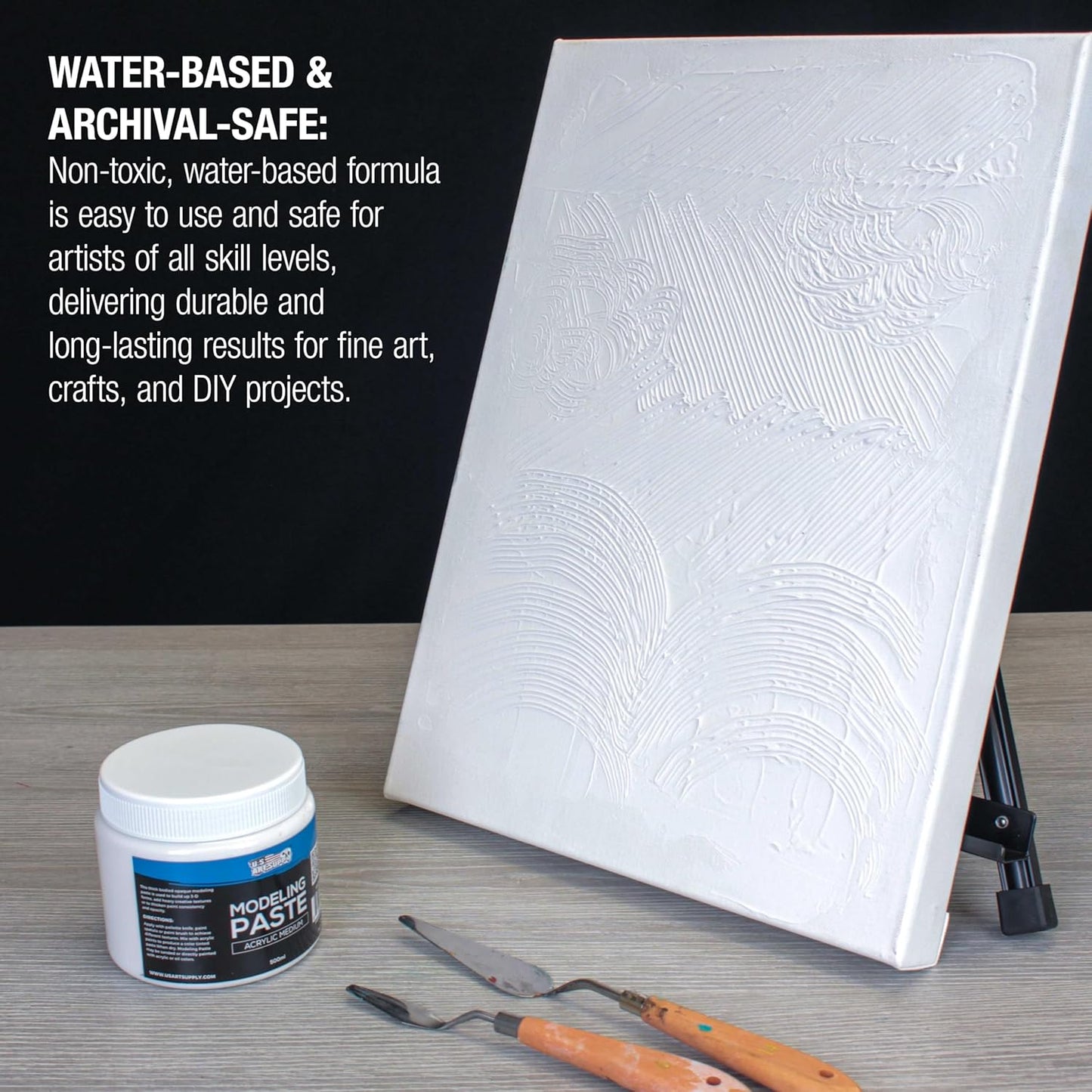U.S. Art Supply Acrylic Modeling Paste - 16.9oz (500ml) Lightweight, Flexible, Mixable, Sandable, and Archival-Safe