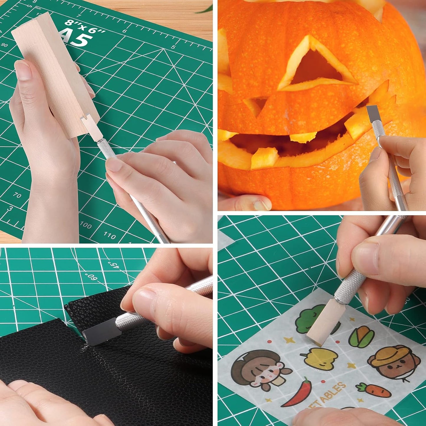 100 Pack Hobby Blades Set #17 Craft Knife Blades Refill Hobby Knife Replacement Blade with Storage Box for Art and Craft Scrapbooking Supplies Cutting Caving