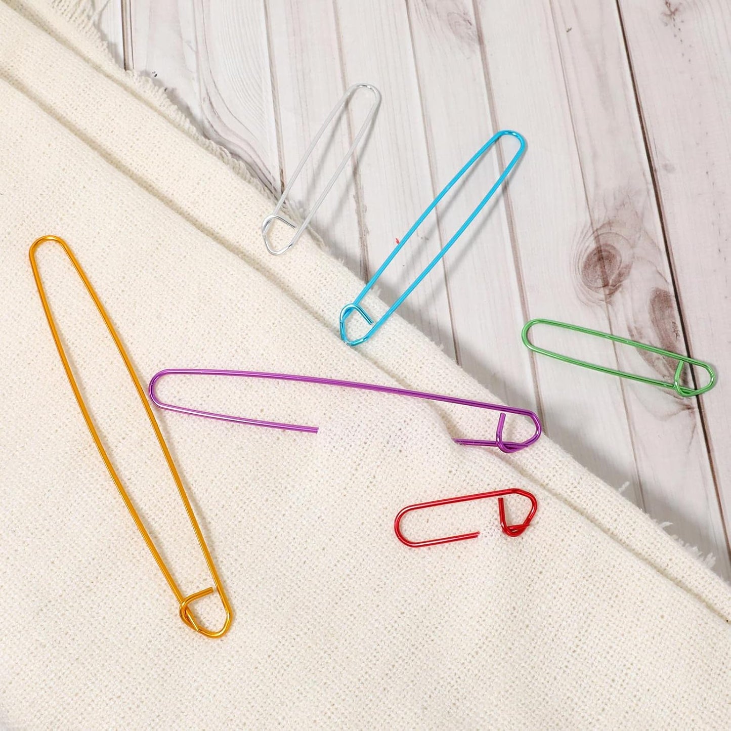 12 PCS Knitting Stitch Holder 6 Size Aluminum Yarn Stitch Holders Stitch Markers for Crocheting Practical Knitting Crochet Tools for Knitting Notions or Crochet