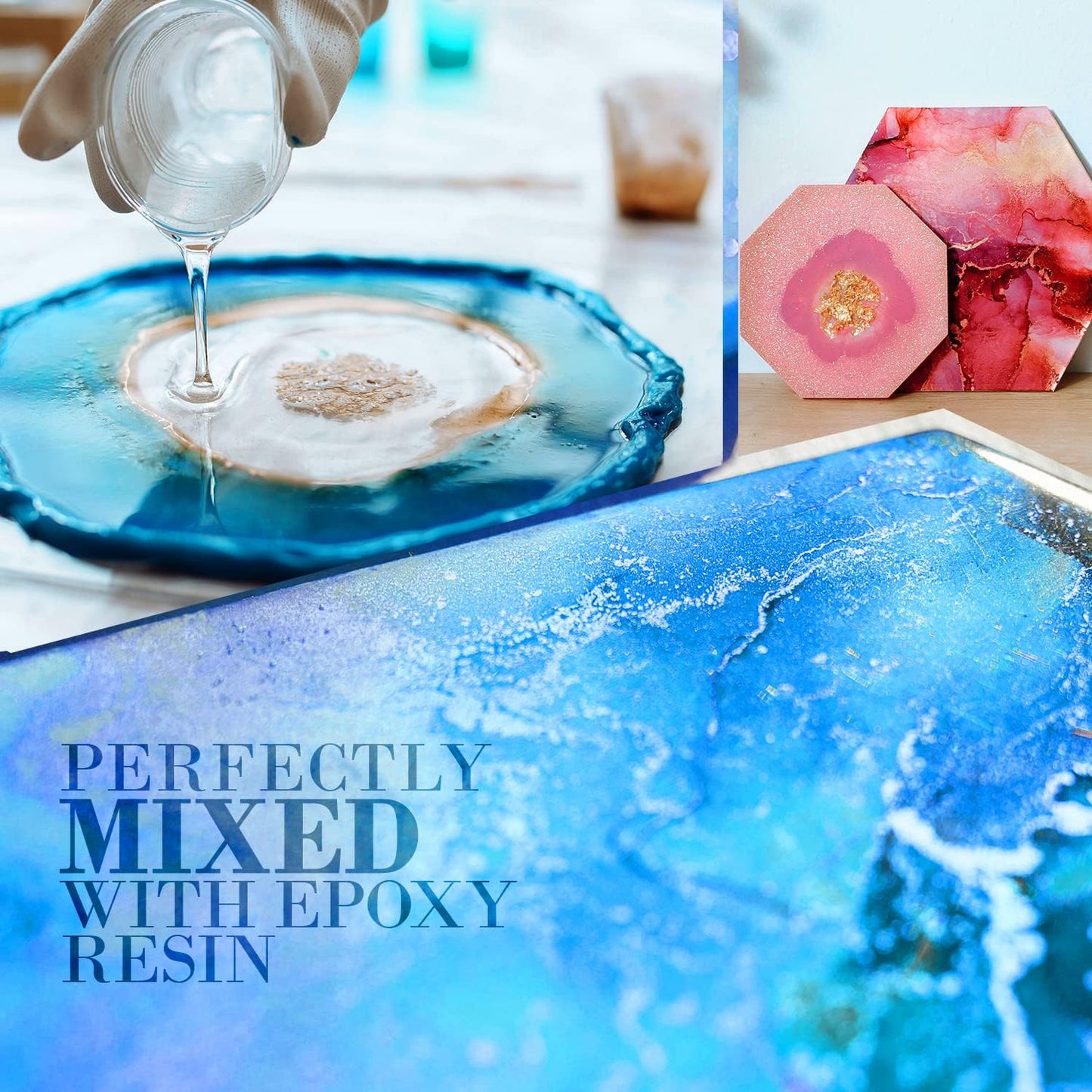 Vivid Blue Mica Powder for Epoxy Resin 100g / 3.5oz.Sealed Bag- Techarooz 2 Tone Resin Dye Color Pigment Powder for Lip Gloss, Nails, Colorant for Slime Bath Bombs Soap Making & Polymer Clay