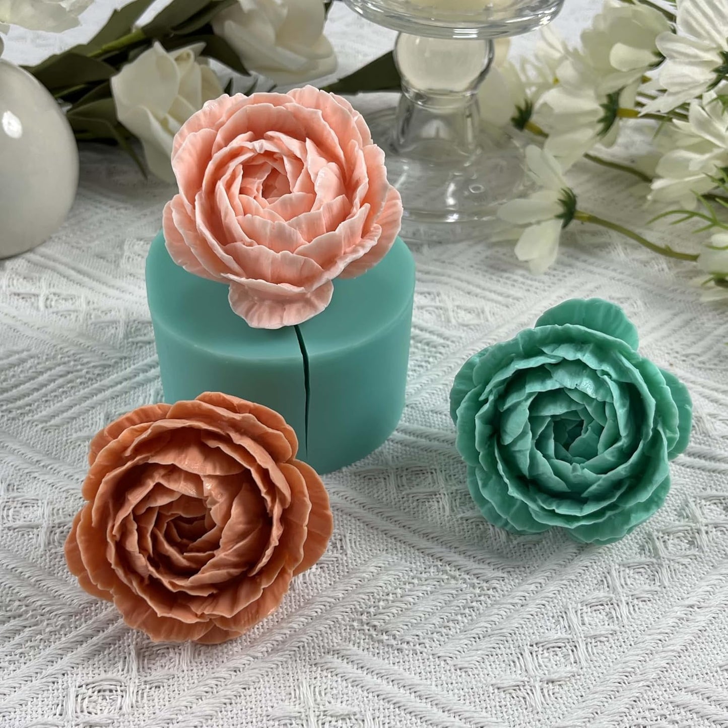 3D Flower Silicone Mold for Decorating Resin Flower Crafts,Peony Molds Mould for Candle,for Chocolate Mousse Cake Making,for Aroma Plaster Making