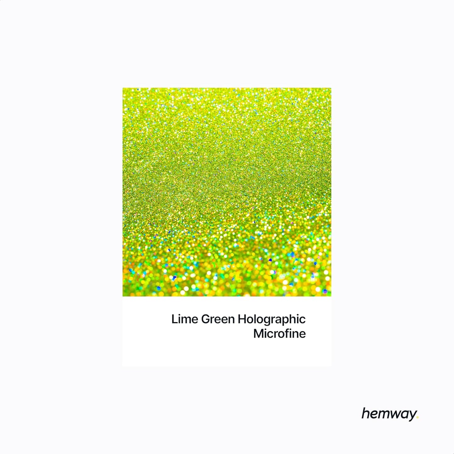 Hemway Polyurethane & Epoxy Resin Glitter 100g / 3.5oz Metallic Crystal Flake Additive for Flooring Jewelry Tumblers Glass Pigment - Microfine (1/256" 0.004" 0.1mm) - Lime Green Holographic