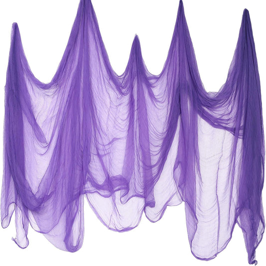 Boao Halloween Cheese Cloth 85 x 394 Inch Purple Cheesecloth Roll for Crafts Large Cotton Muslin Gauze Fabric for Halloween Outdoor & Indoor Spooky Decoration