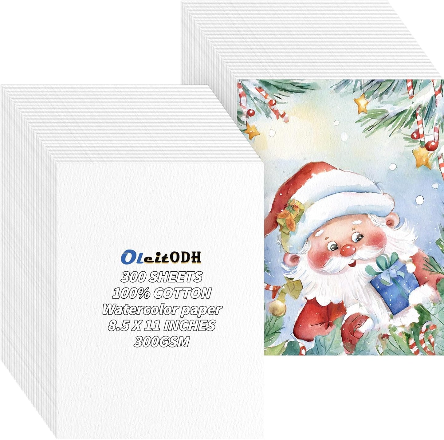 300 Sheets Cotton Watercolor Paper Bulk -140LB/300GSM Art Paper-8.5 x 11 inch Painting & Craft Paper, Finger Paints, Watercolor, Tempera, Drawing, Art Room & Home School Crafts