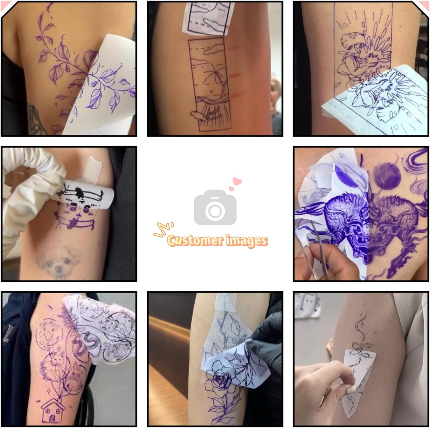 Tattoo Transfer Paper - 100 Sheets A4 Size, Thermal Stencil Paper for Tattoo Transfer Kit - Commercial & Personal Use, DIY Tattoo Tracing Paper Compatible with Printer & Tattoo Supplies