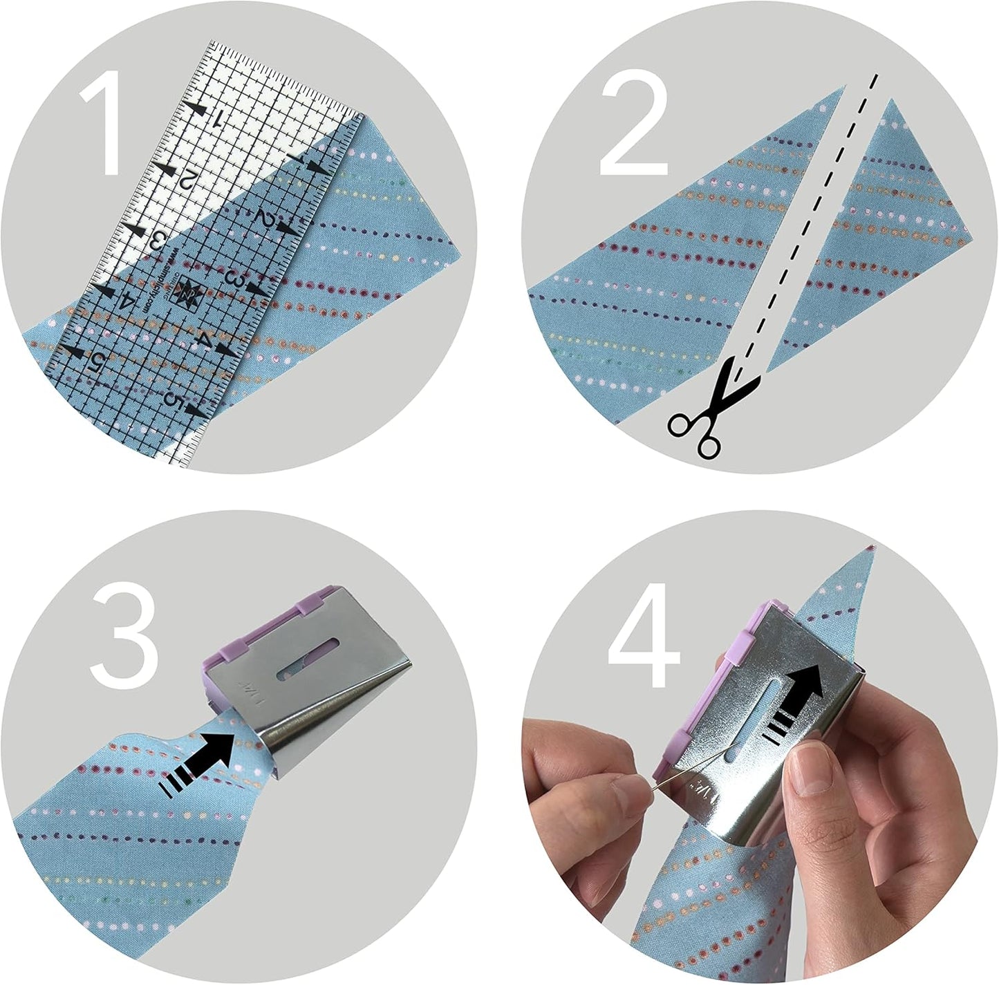 Simplicity 3881925US Sewing and Quilting Bias Tape Maker Tool with 6 Different-Sized Tips, Multicolor, 9pcs