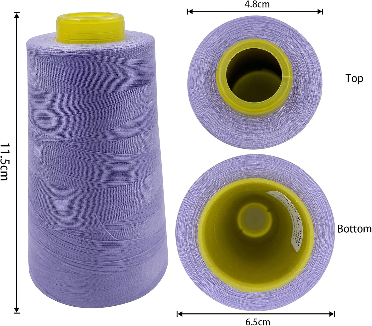 Tortoise 4 Cones of 3000 Yards Each Spool Thread for All Purpose, Serger, Overlock, Quilting, Sewing Machine - 100% Polyester, Light Purple