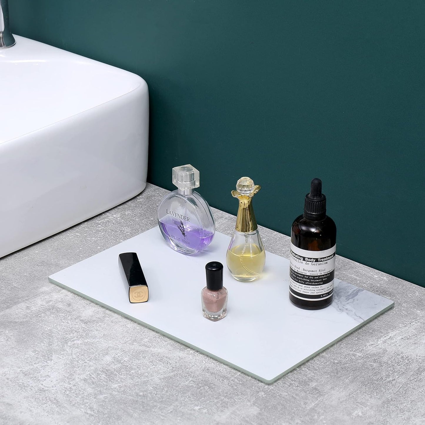 Murrey Home Glass Cutting Board for Kitchen Counter, Tempered Glass Chopping Boards Dishwasher Safe, Small Clear Countertop Tray, Scratch Resistant, Heat Resistant, Non Toxic, White Marble, 20"x16"