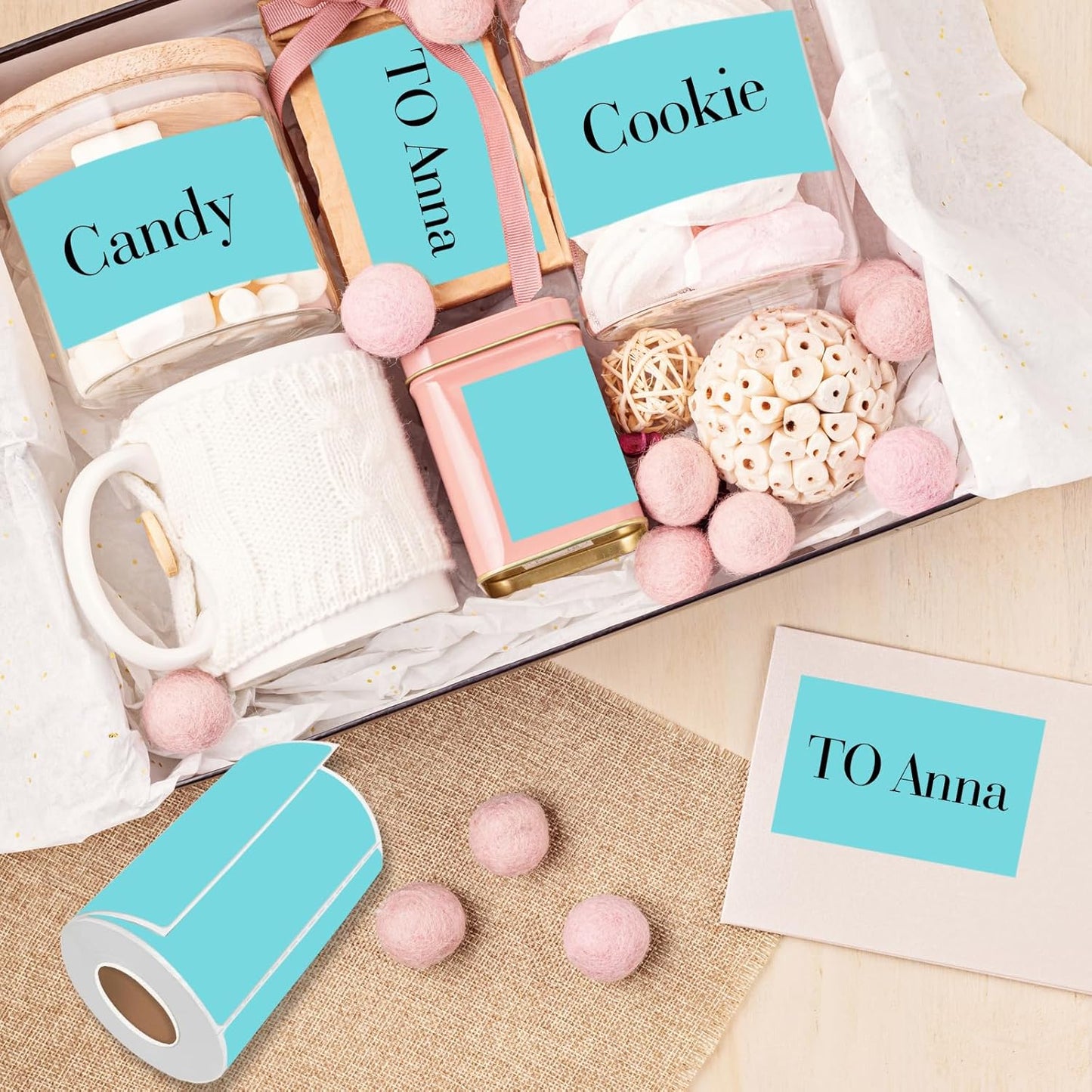 STARLIBOO 3x2 inch Color Direct Thermal Label Stickers for Shipping, Barcode, Address, Compatible with Rollo Label Printer & Zebra Desktop Printers (Lake Blue)