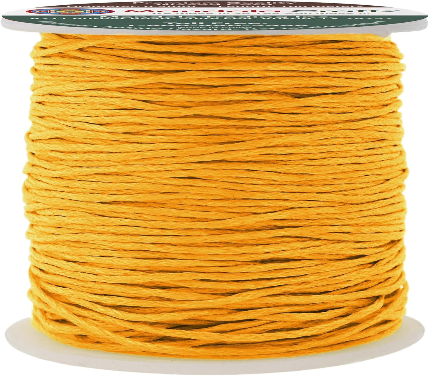 Mandala Crafts 0.5mm 109 Yards Mustard Yellow Cotton Waxed Cord for Jewelry Making Bracelet Cord Waxed String - Beading String Thread Jewelry Cords for Necklaces String