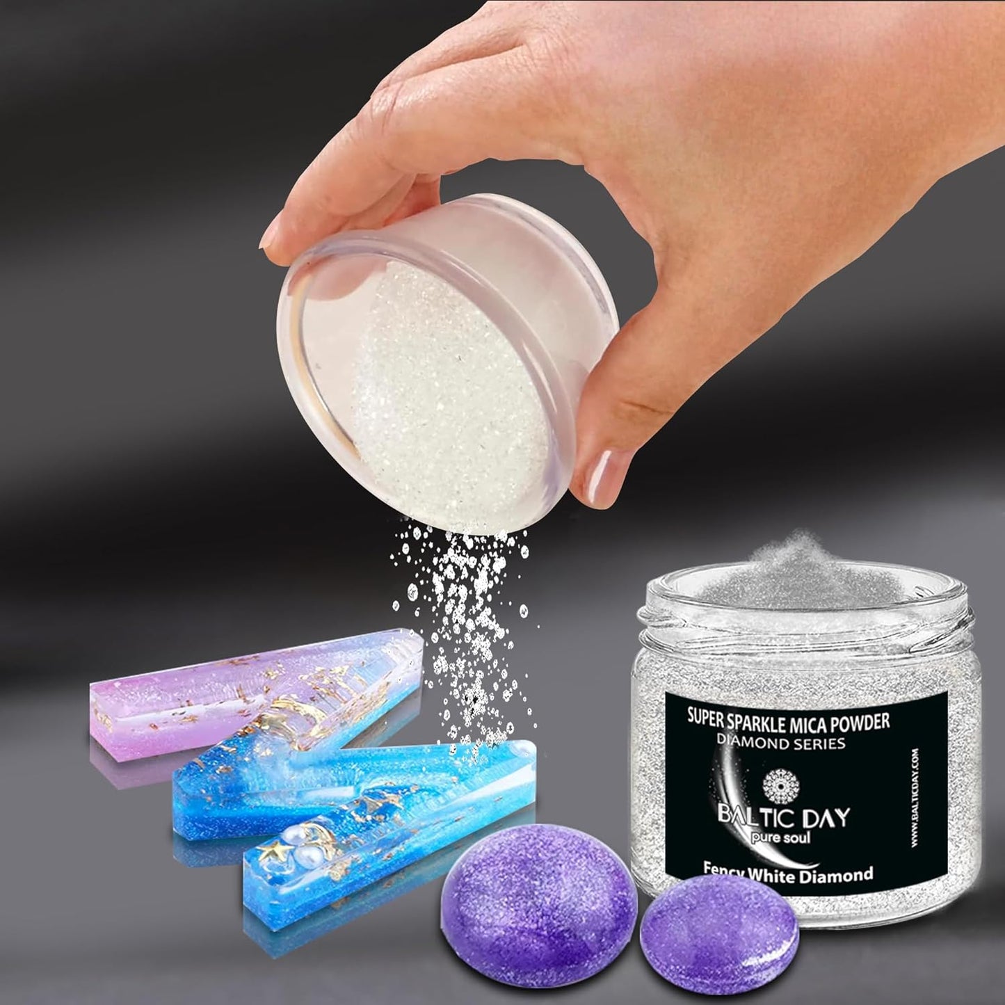 BALTIC DAY - Diamond Dust for Crafts [ Gold Diamond Rain ] - Sparkle Glitter Mica Powder - Resin Glitter - Mica Powder for Epoxy Resin - Shimmer Pigment - Diamond Dust