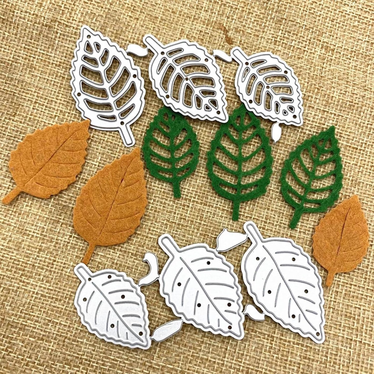YKW Leaf Shape Metal Cutting Dies Set with Embossing Tools for Card Making Album, Scrapbooking Paper Craft DIY Kit, Includes Die Cuts Etching Stencils Stamps Thin Banner Cutting Dies