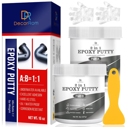 Epoxy Sculpt Clay - 16oz Epoxy Putty for Epoxy Sculpt, 2 in 1 Underwater or Above Fast Repair, Fix Leaks, Cracks, Filling, Sculpting - 2 Part Pool Putty for Metal, Tile, Concrete, Plastic, Ceramics