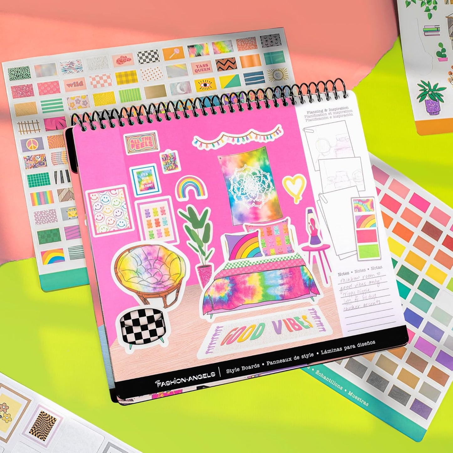 Fashion Angels Interior Design Sticker Stylist - 20 Style Boards with 14 Sticker Sheets - Interior Design Set for Kids - Room Design Kit for Girls - 550+ Aesthetic Room Decor Stickers - Ages 6 and Up