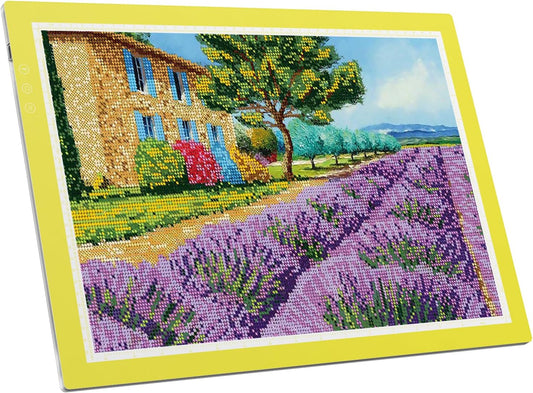 ZEXALIGHT A3 Light Box for Tracing, Light Pad for Diamond Painting with 8 Levels/Stepless Dimming Brightness and 3 Color Modes, Ultra-Thin Copy Board Light Table for Artists Tracing Drawing (Yellow)