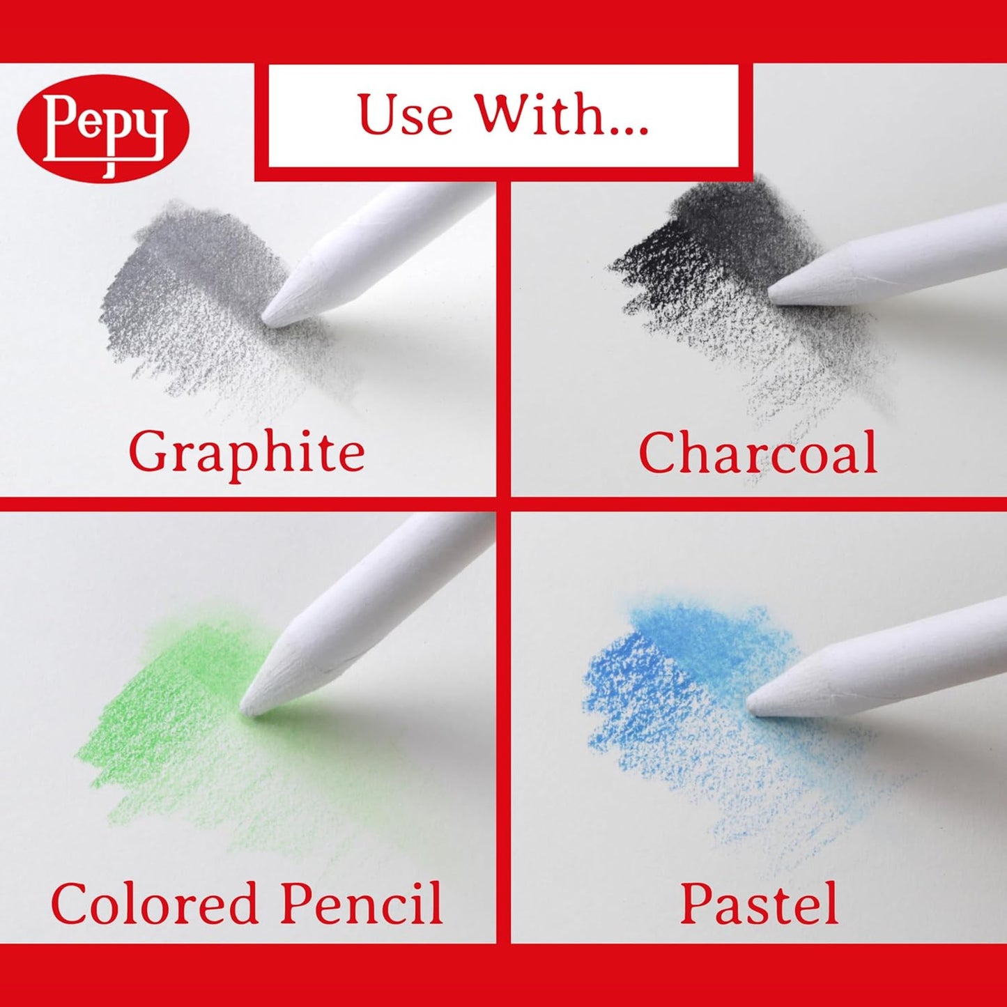 Pepy 6 PCS Blending Stumps for Drawing, Shading, Blending, Charcoal, Graphite, Colored Pencil, Pastel, Oil Pastel; Art Blenders for Paper Sketch Drawing