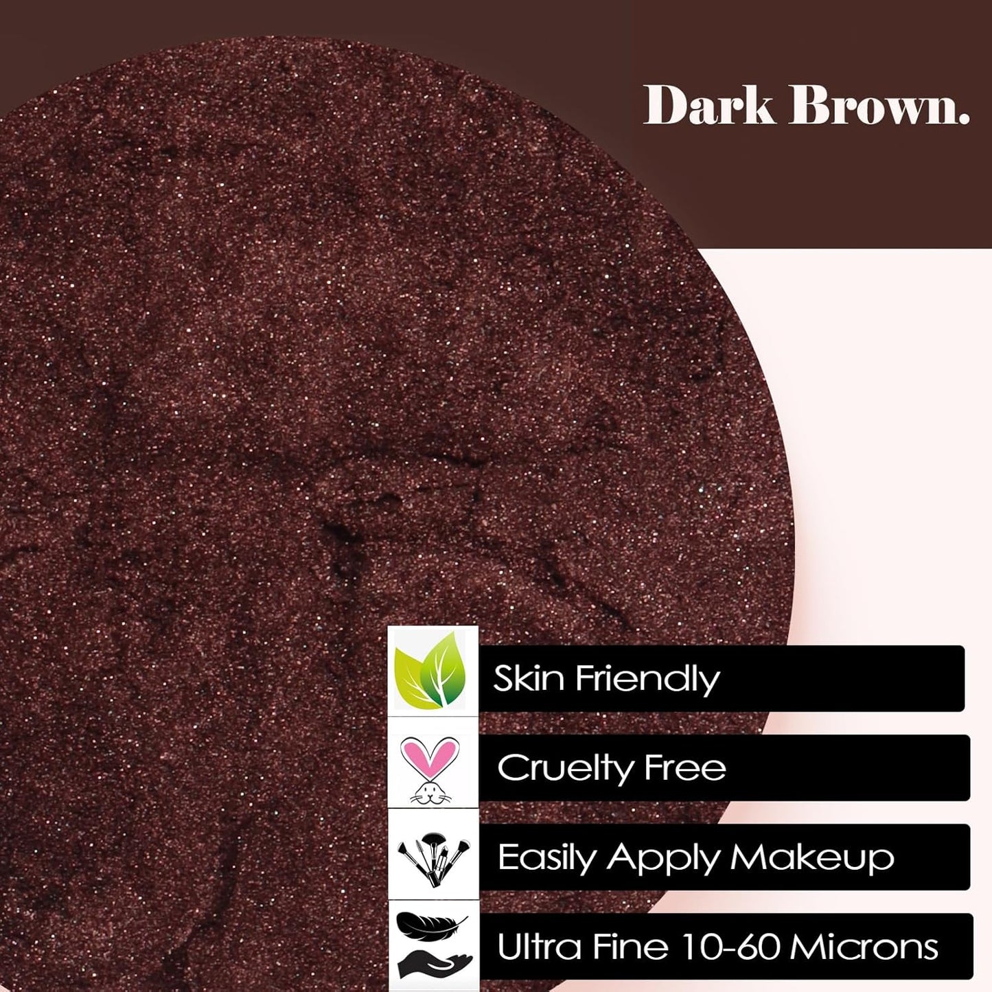 Ceya Mica Powder, 1.8oz/ 50g Dark Brown Lip Gloss Pigment Powder, Cosmetic Grade Soap Making Colorants Candle Dye for Epoxy Resin, Kintsugi Repair, Body Butter, Bath Bomb, Eye Shadow, Resin Craft,Nail