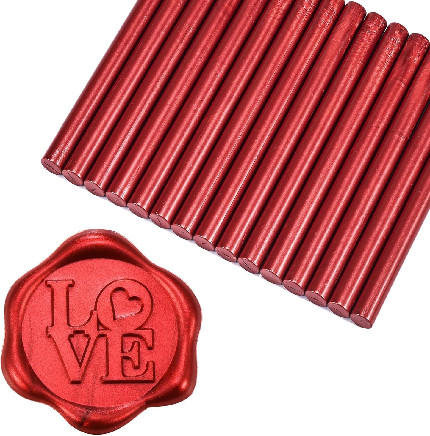 Yoption 15 Pieces Glue Gun Sealing Wax Sticks for Wax Seal Stamp, Great for Wedding Invitations, Envelopes, Cards, Christmas Gift Ideas, Wine Packages (Wine Red)