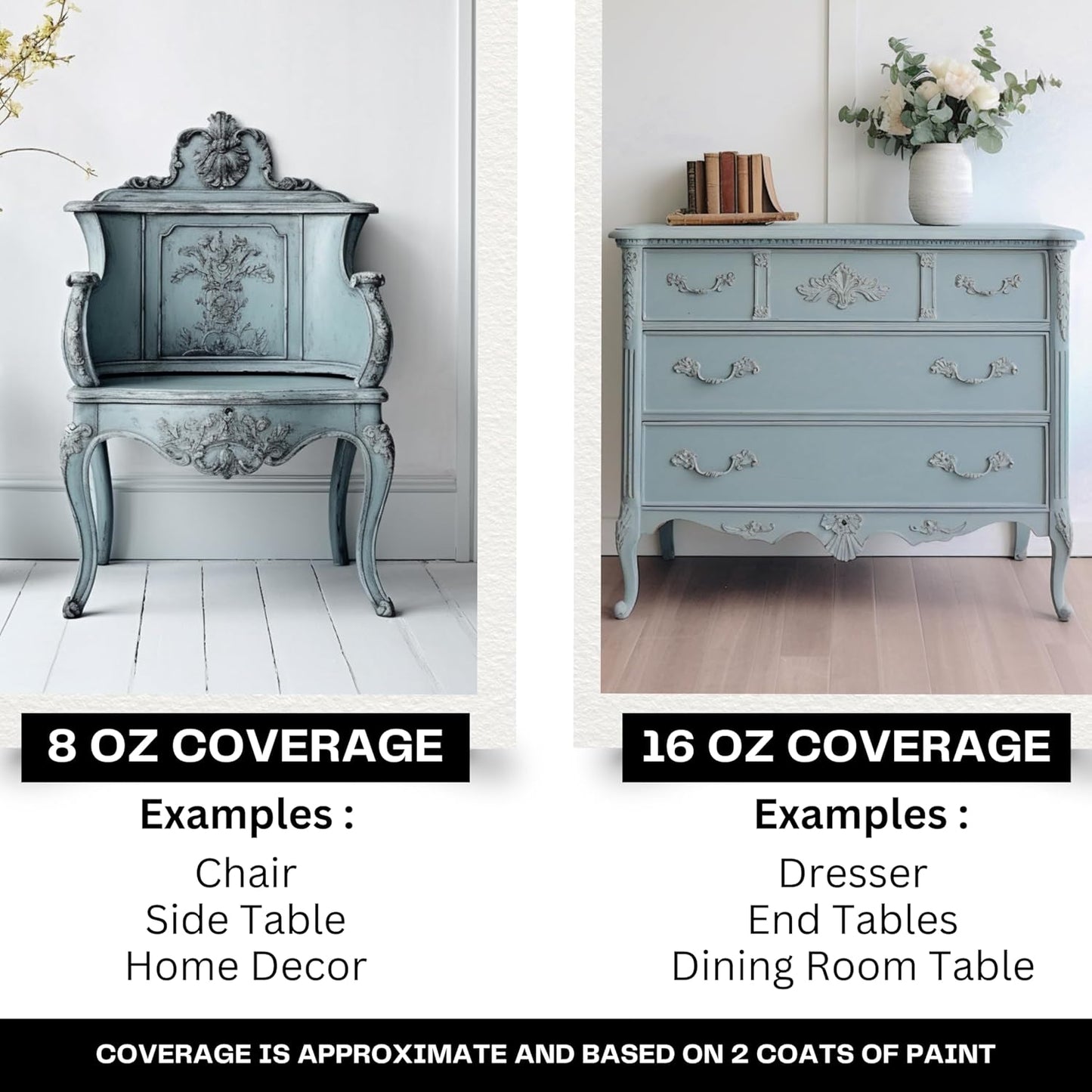 Daydream Apothecary Premium Chalk Style Paint for Furniture, Home Décor, Wood, DIY Interior Projects, Quick Dry, No Prep or Prime Needed, Matte Light-Slate Grey - 8oz