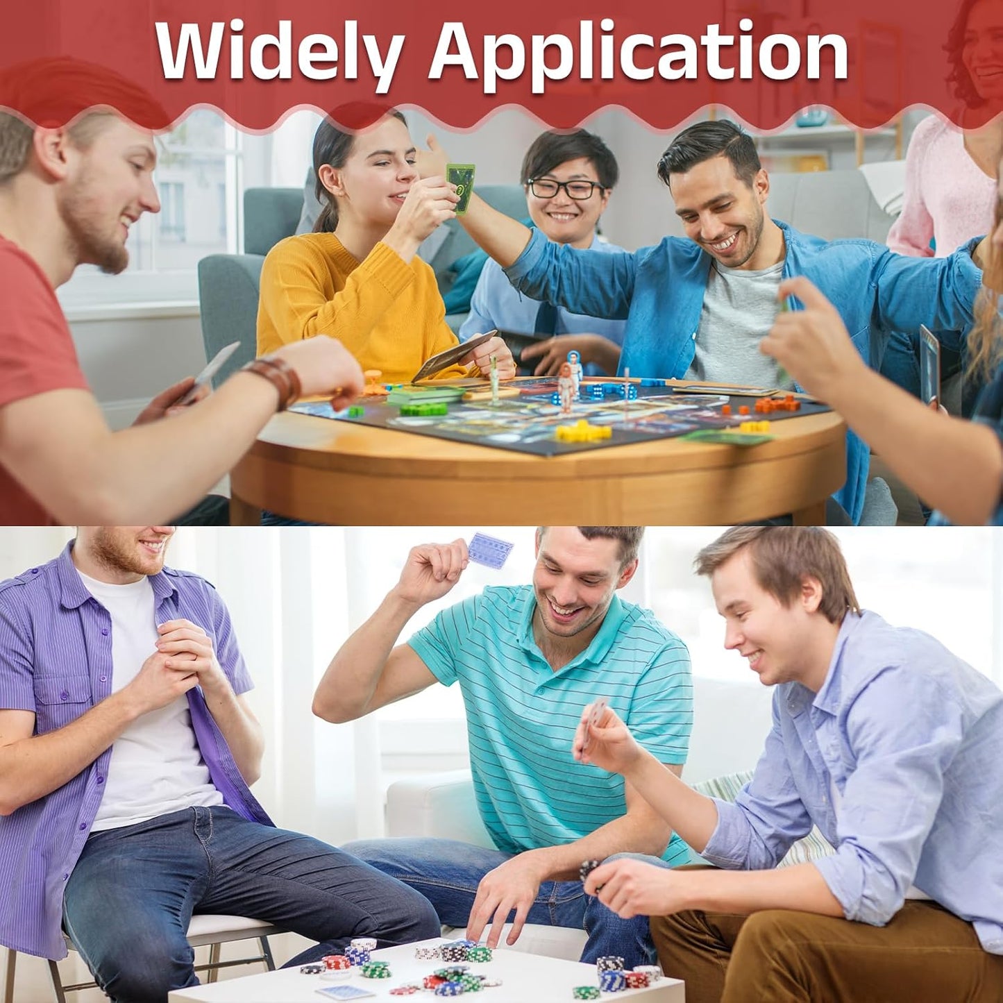 uxcell 24Pcs Magic Dice Counters, Acrylic D6 Life Token Dice Set with Pouch for Standard Cards Gaming Accessories, Red & Black, Green & Black, Green & Purple, Blue & Purple