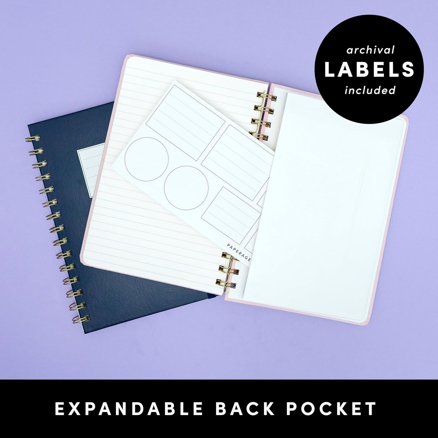 PAPERAGE Lined Spiral Journal Notebook, (Sage Green), 160 Pages, Hardcover Journal for Women & Men, Medium 5.5 in x 8 in - 100 GSM, Thick Paper, Spiral Notebook for Work, School & Journaling