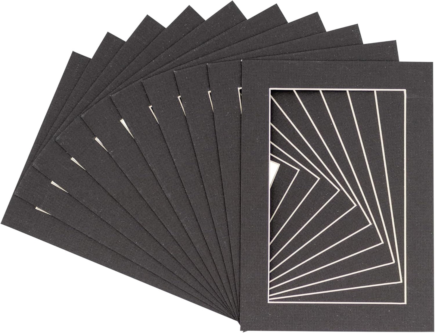 6x8 Mat for 8x10 Frame - Precut Mat Board Acid-Free Textured Black 6x8 Photo Matte for a 8x10 Picture Frame, Premium Matboard for Family Photos, Show Kits, Art, Picture Framing, Pack of 25 Mats