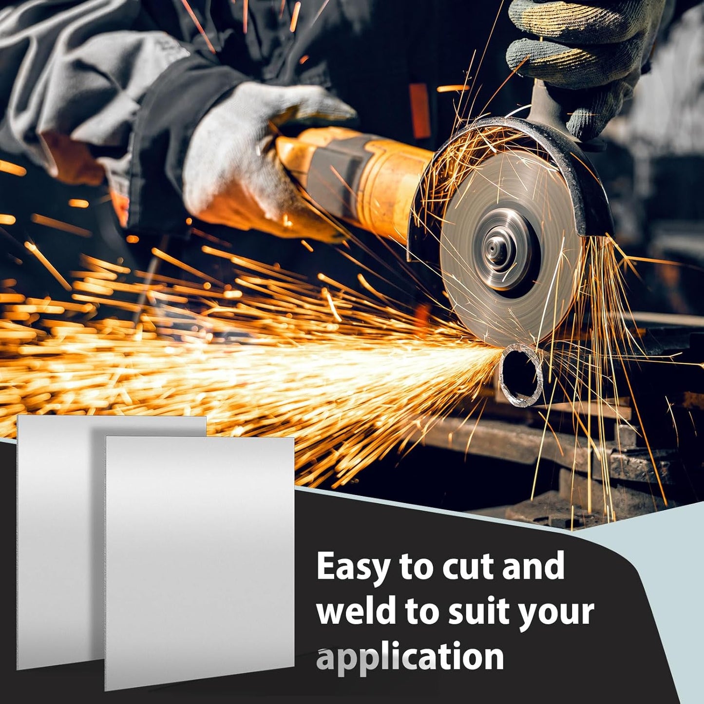 2 Pcs 16 Gauge Metal Steel Sheet 12 x 9 in Mild Cold Rolled Plate 0.06 in (1.5mm) Thick Weldable Carbon Square Metal Panels for Outside Industrial DIY Use Projects Weld Accessories