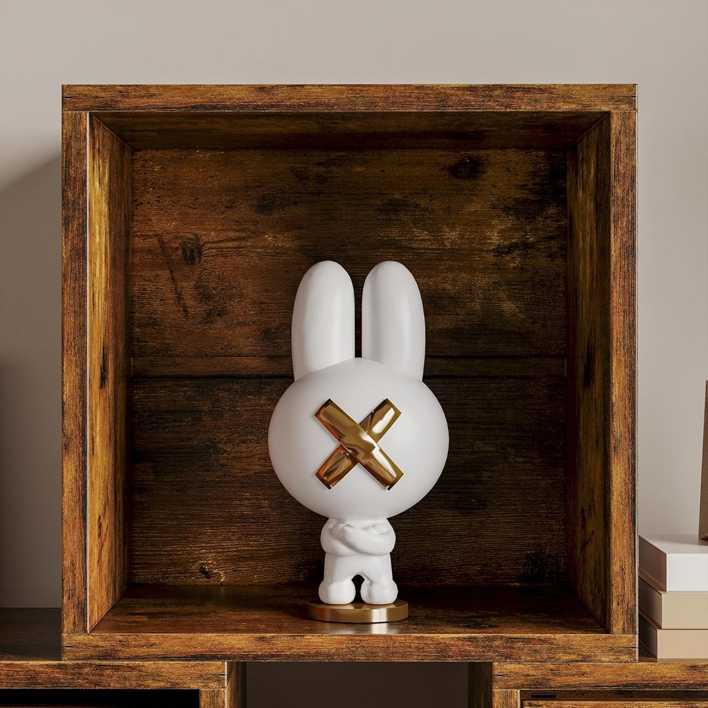 FUSUNBAO Magic DIY Cube Storage Organizer Stackable Cubes for Home Books Clothes Toy-Modular Cubby Storage System-Office Cubical-Bookcase Closet (Antique Brown, General Cube)