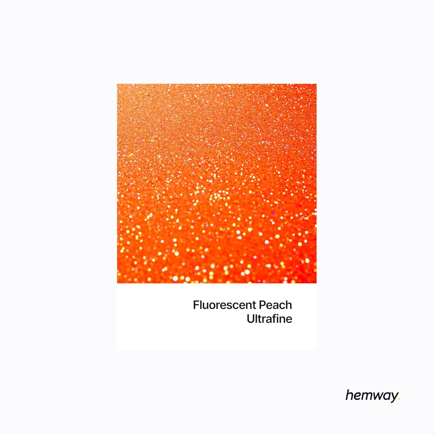 Hemway Polyurethane & Epoxy Resin Glitter 100g / 3.5oz Metallic Crystal Flake Additive for Flooring Jewelry Tumblers Glass Pigment - Ultrafine (1/128" 0.008" 0.2mm) - Fluorescent Peach