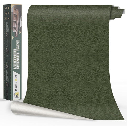 Leather Repair Tape, 23.6x79 inch Leather Patches for Furniture, Self Adhesive Leather Repair Patch for Sofas, Couches, Leather Covers, Seats, Chairs, Vinyl Repair Tape Retro Green