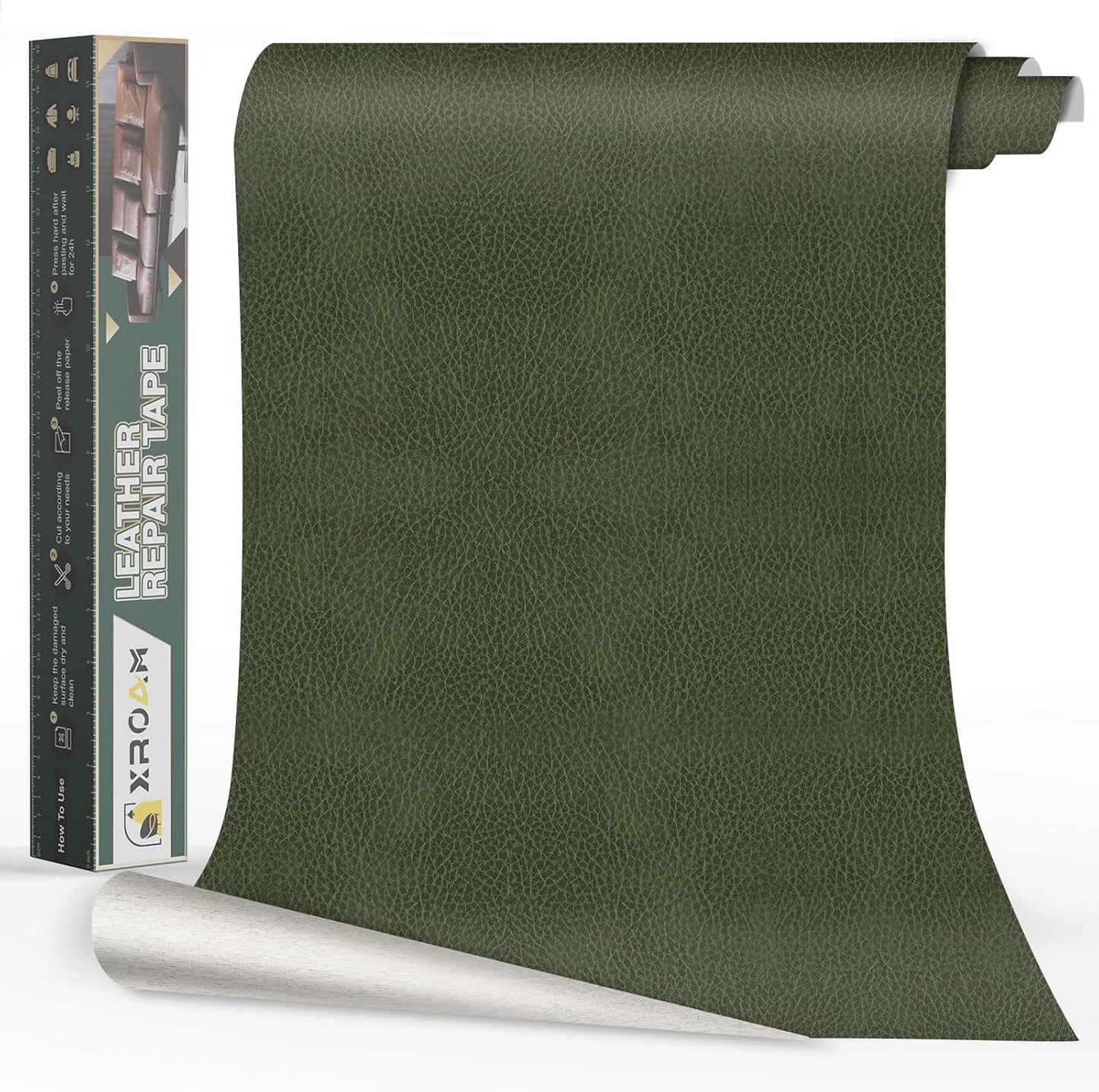 Leather Repair Tape, 16x40 inch Leather Patches for Furniture, Self Adhesive Leather Repair Patch for Sofas, Couches, Leather Covers, Seats, Chairs, Vinyl Repair Tape Retro Green