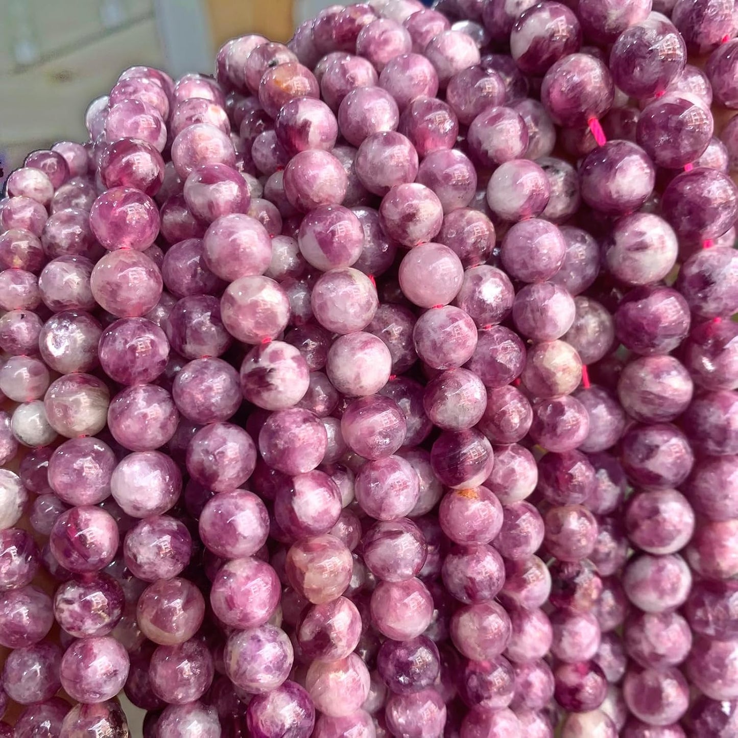 38PCS 10MM Natural Stone Purple Emerald Beads Round Loose Beads for Jewelry Making DIY Bracelet Necklace Accessories 15"