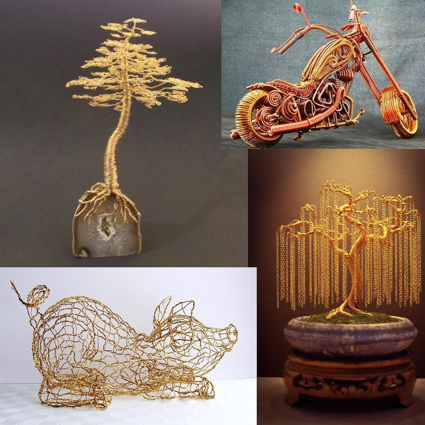 Aluminum Craft Wire, 75 Feet 1.5mm/ 16 Gauge Gold Bendable Soft Metal Aluminum Wire Roll Bulk for DIY Crafts Sculpting Jewelry Making