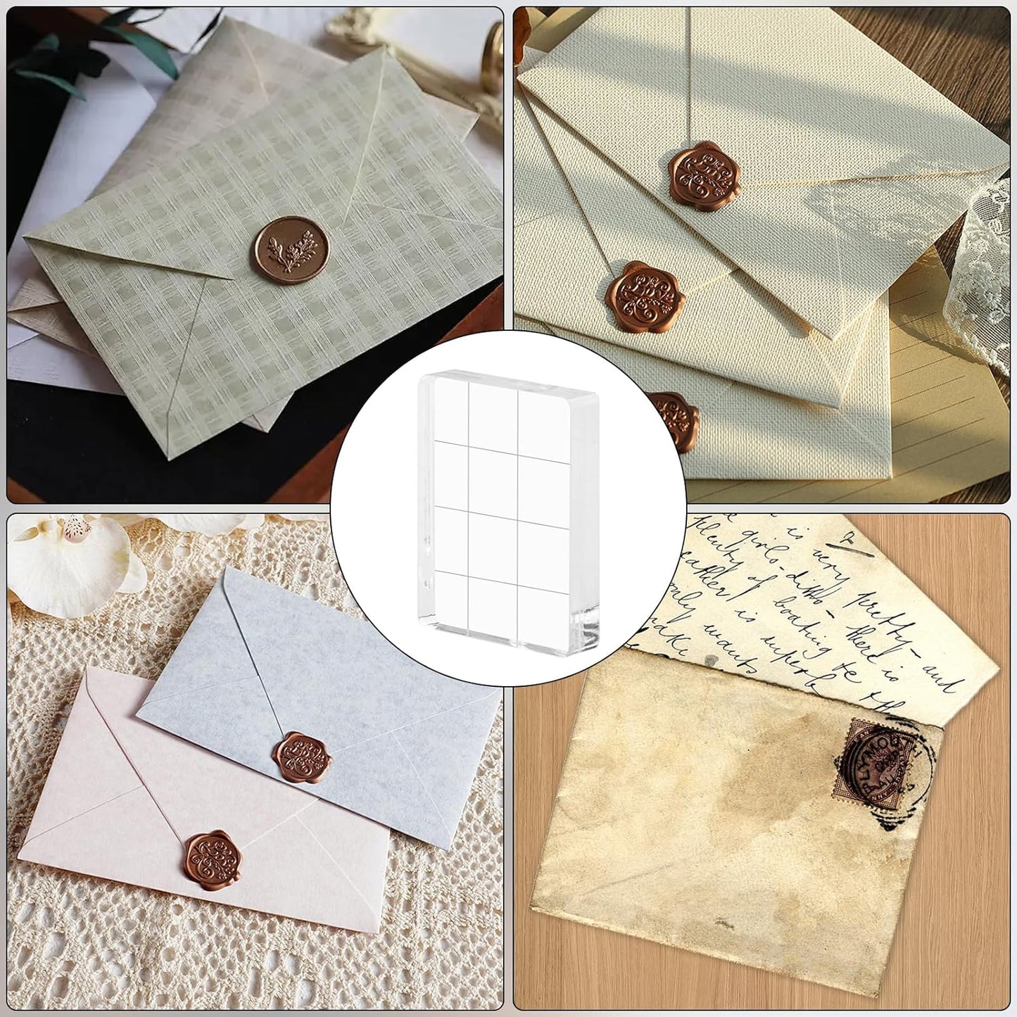 6PCS Acrylic Stamping Block, Clear Acrylic Block for Stamping, Stamp Block Decorative Stamp Block for DIY Craft, Stamping Block Scrapbooking Craft Making, Clear Stamping Blocks Tool