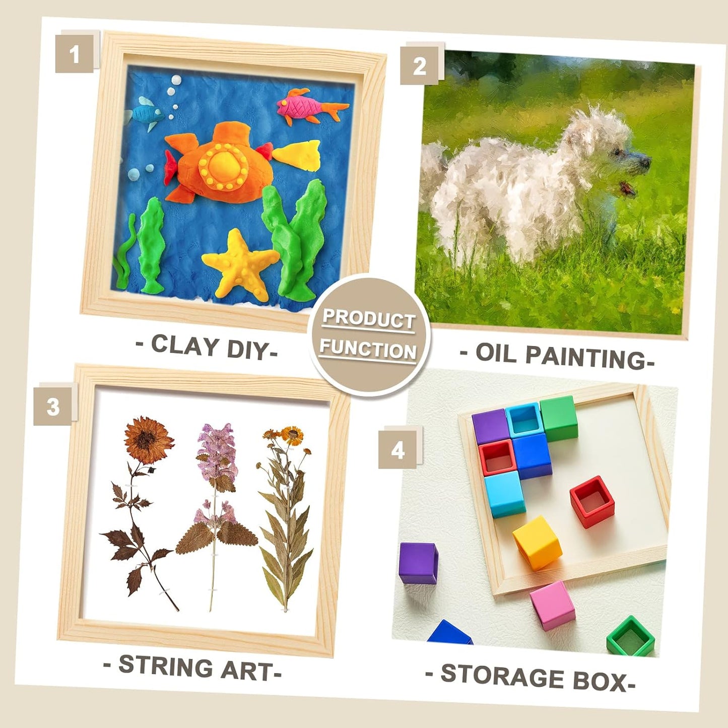 Kathfly 12 Pcs 8 x 8'' Wood Panel Boards, Unfinished Wood Canvas Panels for Painting Crafts DIY Drawing Pouring Art Projects