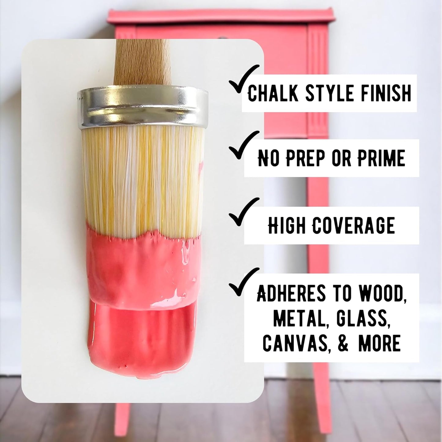 Daydream Apothecary Premium Chalk Style Paint for Furniture, Home Décor, Wood, DIY Interior Projects, Quick Dry, No Prep or Prime Needed, Matte Coral - 8oz