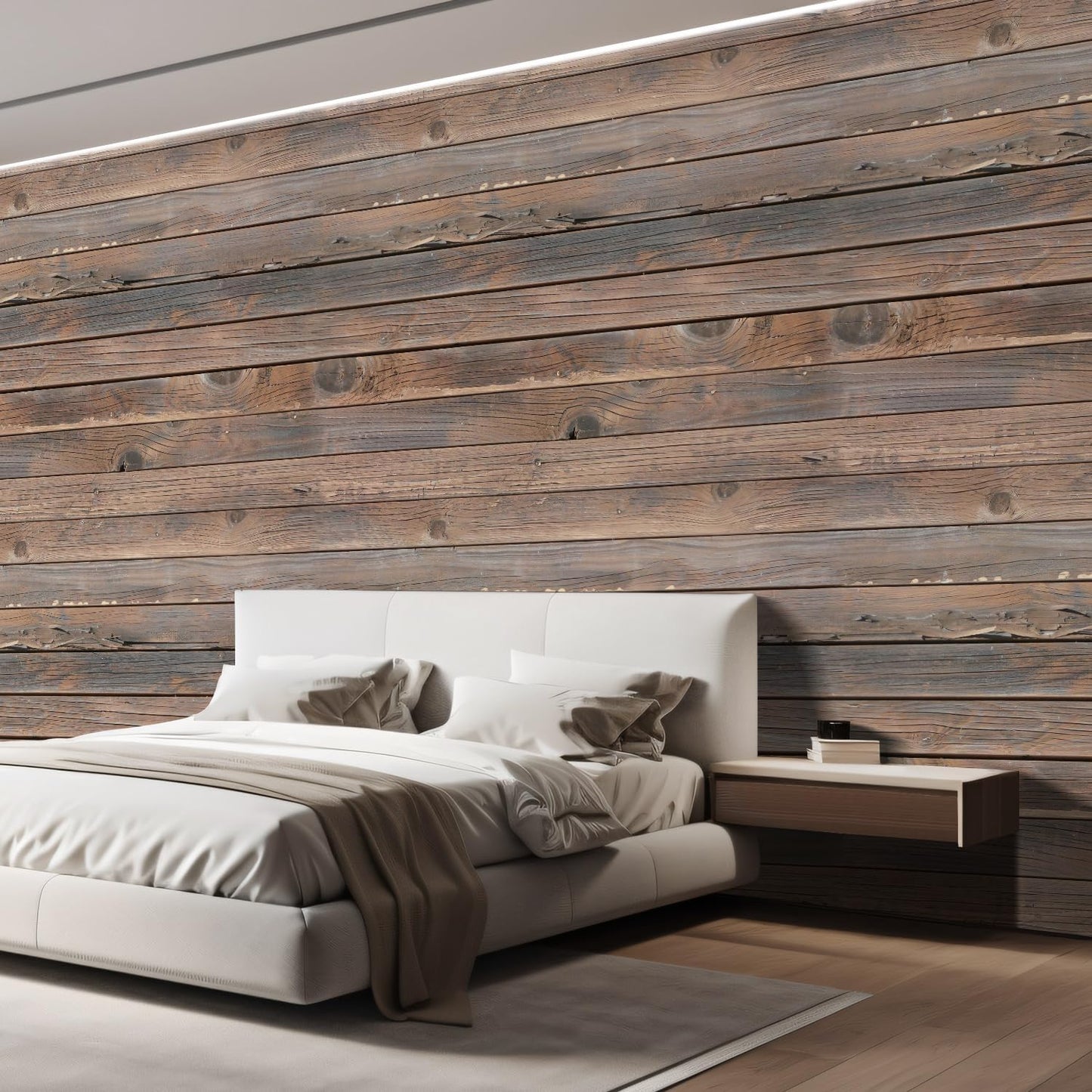 wall26 Wall Sticker/Wall Mural Horizontal Brown Vintage and Retro Wood Textured, Not Peel and Stick, Non-Woven Wallpaper Decorative for Bedroom, Living Room, Office - 132x168 inches