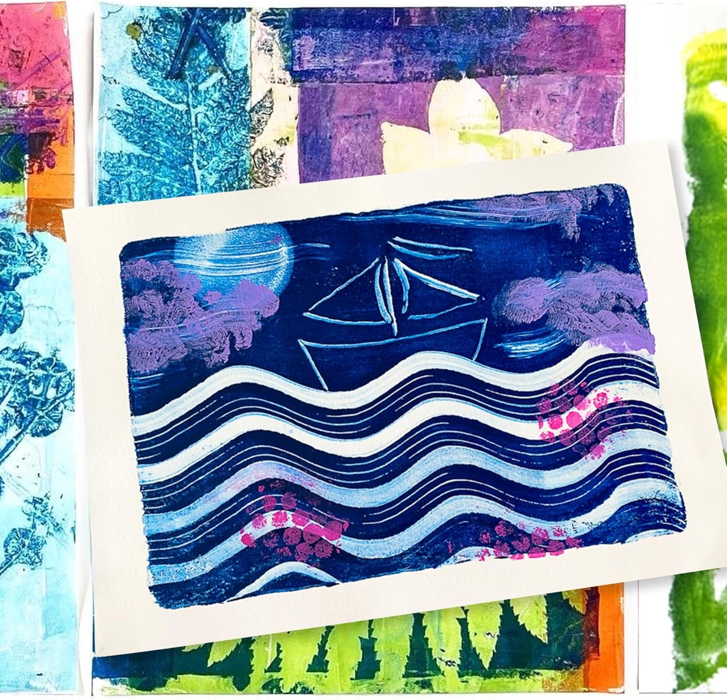 Gel Printing Plate kit - Gel Plate Printing for Mixed Media Art, 8" X 10" Gel Plate,Printing Supplies, Reusable Gel Plate Kit for Card Making, Brayers for Gel Printing, Printmaking Supplies Home Decor