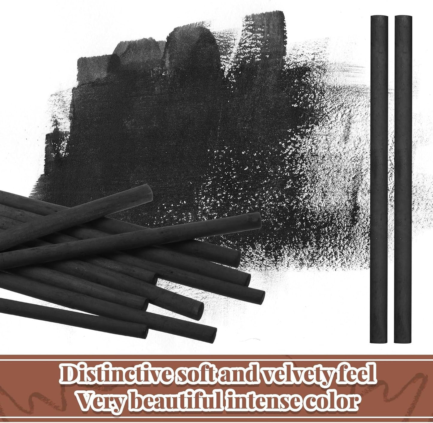 Gueevin 25 Pcs Willow Charcoal Sticks, Willow Charcoal, Artists, Beginners, Students, Perfect for Sketching, Drawing, Shading, and Fine Art Christmas Gifts for Art (5-7mm)