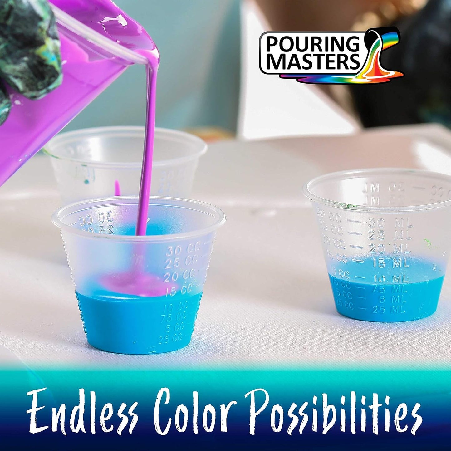 POURING MASTERS Aquamarine Acrylic Ready to Pour Pouring Paint - Premium 32-Ounce Pre-Mixed Water-Based - for Canvas, Wood, Paper, Crafts, Tile, Rocks and More